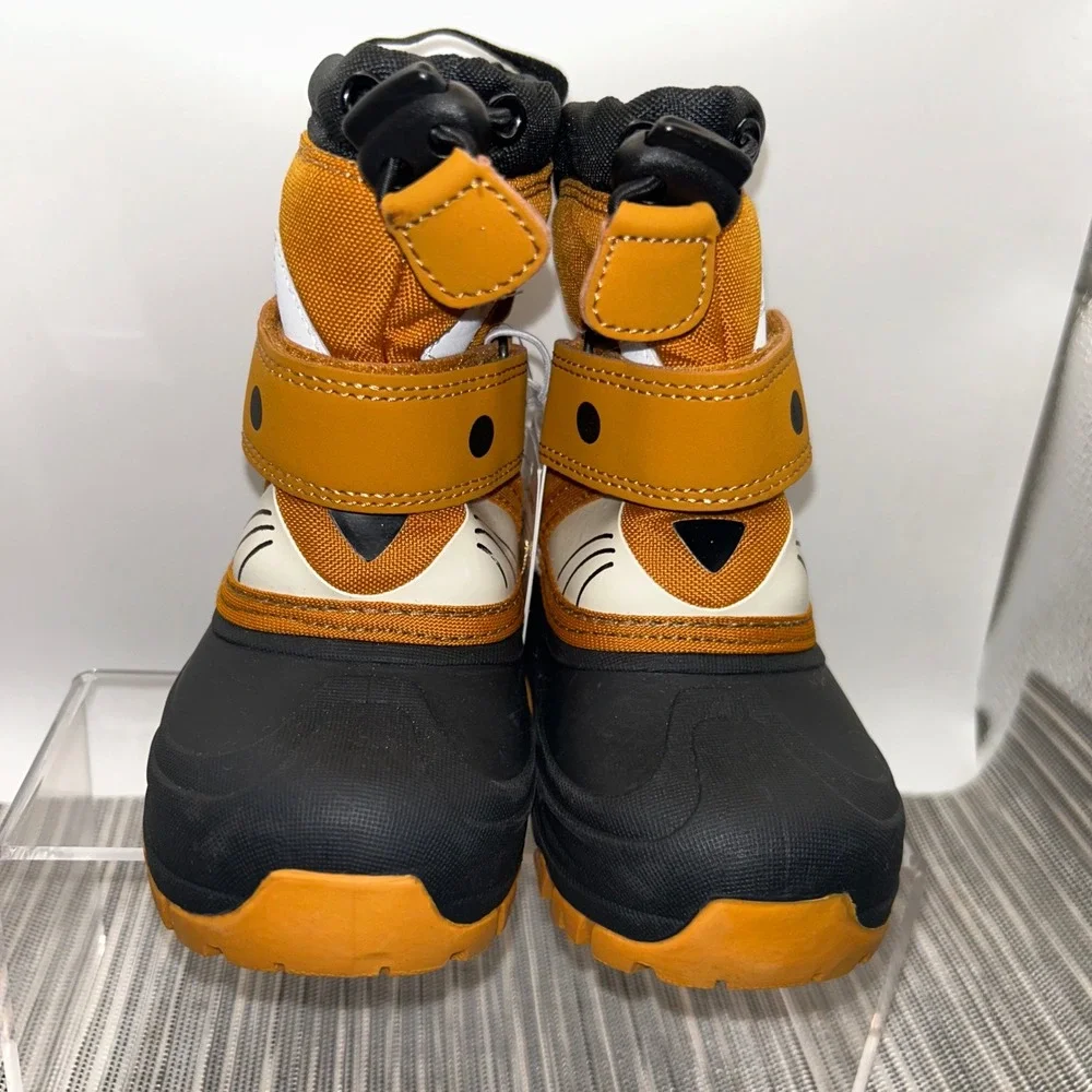Cat & Jack Toddler Boys Bernardo Fox Snow Boots Tan Black Orange Size 7 NWT